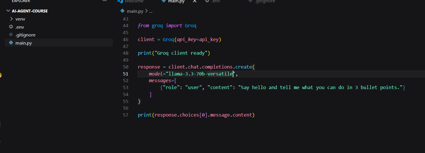 First AI call code in VS Code