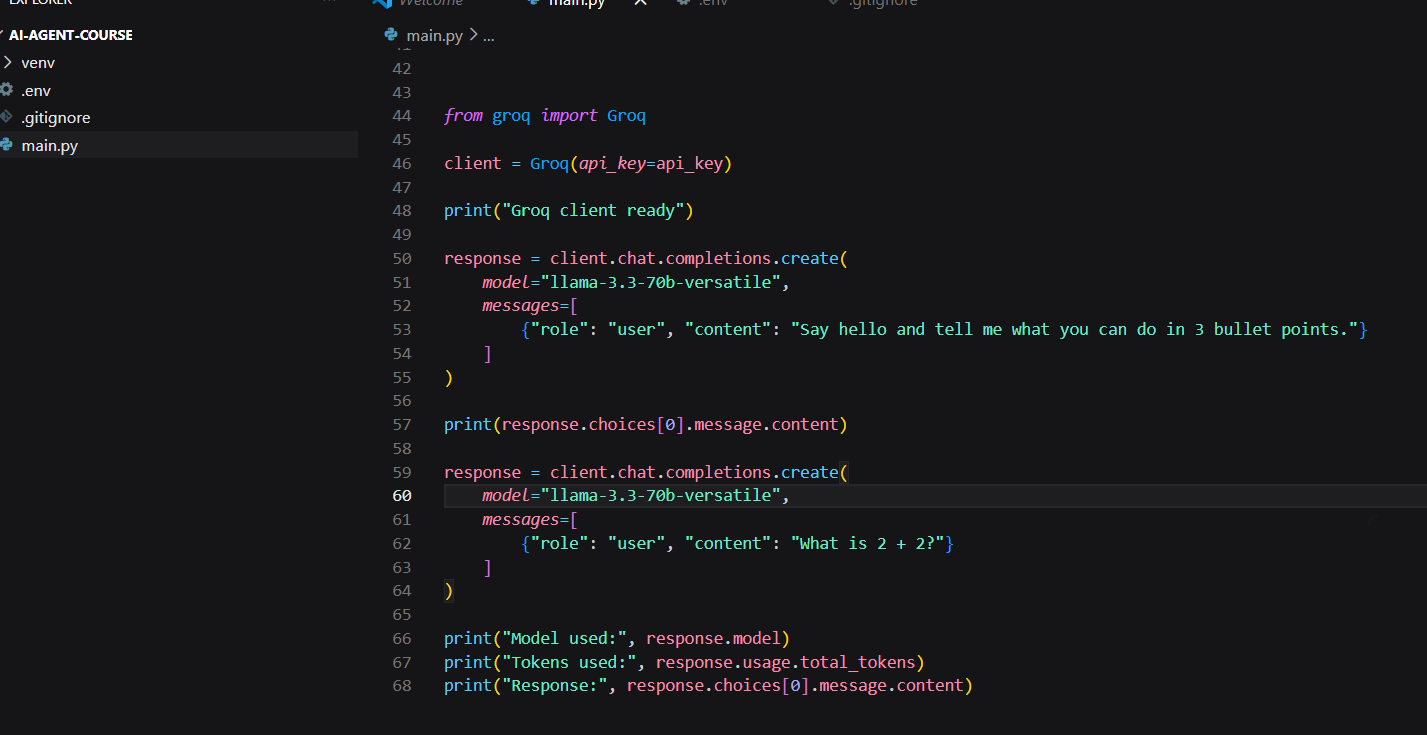Response object exploration code in VS Code