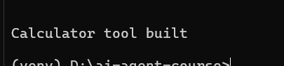 Terminal showing calculator tool built